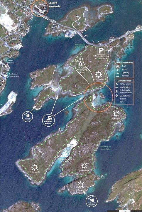 Figur 8: Det ble utarbeidet et «aktivitetskart» og skisse til reguleringsplan i mulighetsstudien utført for prosjektet Nautøya fritidsboliger.