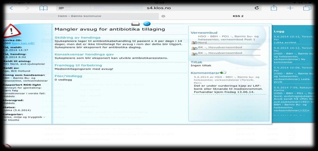 Hygienekontakt avvik Hygienekontaktens avvik nyttar,