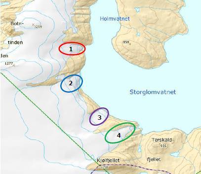 Hele området reguleres, selv om det er innenfor 4 delområder det synes realistisk å ta ut is.