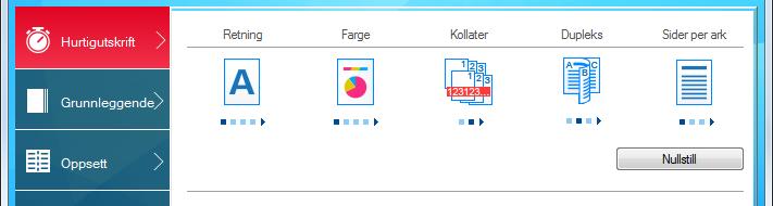 Utskrift fra PC > Utskrift fra PC Skjerm for skriverdriverens utskriftsinnstillinger Skjermbildet for skriverdriverens utskriftsinnstillinger lar deg konfigurere en rekke utskriftsrelaterte