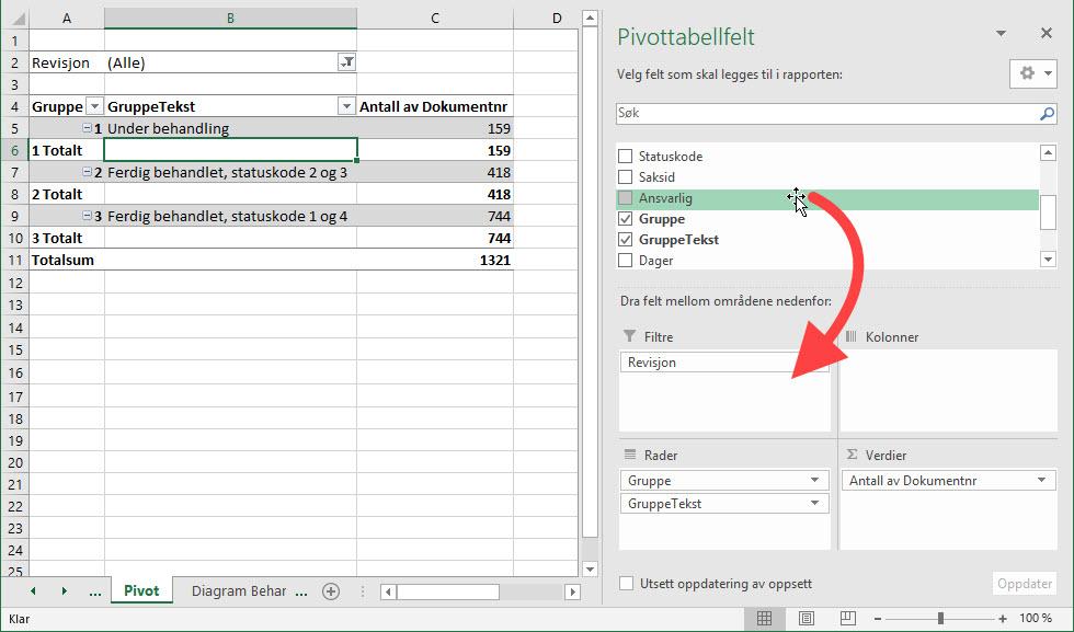 BIM2Share Rapporter: Brukerveiledning side 11/12 Vis kun «dine» dokumenter, eller dokumenter for din gruppe