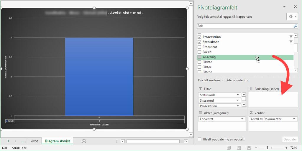 BIM2Share Rapporter: Brukerveiledning side 12/12 Legge til ny dimensjon i en tabell Eksempelet er lagd med rapporttype 4.