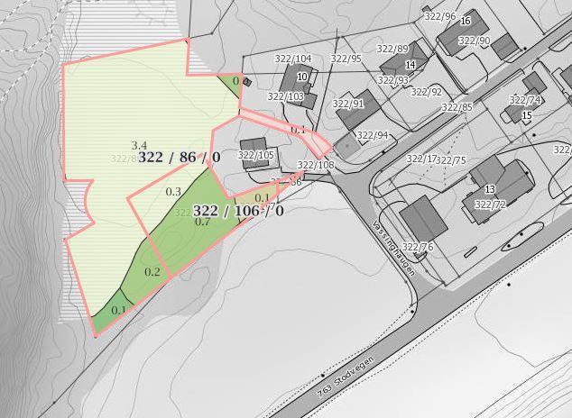 12 Kart fra gardskart.skogoglandskap.no 5.7 Teknisk infrastruktur Området har i dag en adkomst fra Rv. 763.
