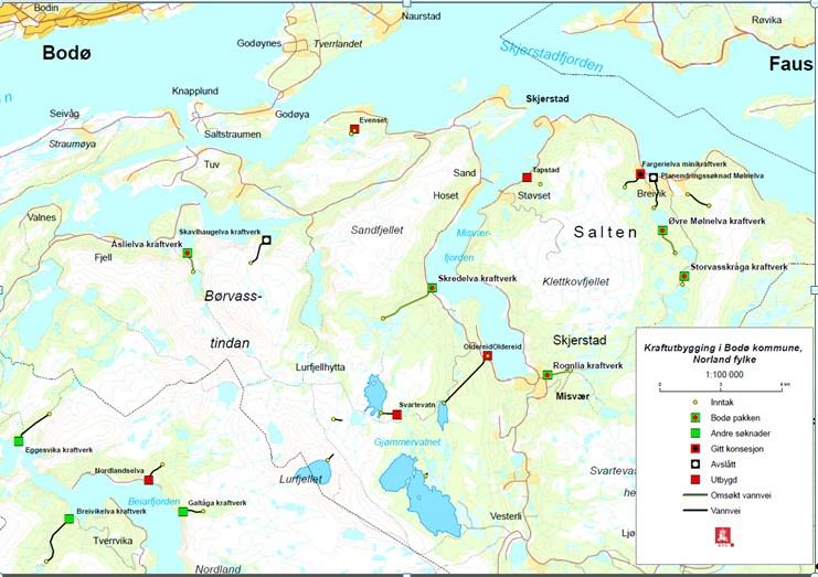 Innsigelsen knyttet til Skredelva er knyttet til de usikre/ikke dokumenterte konsekvensene en utbygging vil ha for sårbare fugler som hekker langs vatnet og usikkerhet knyttet til gyteforholdene for