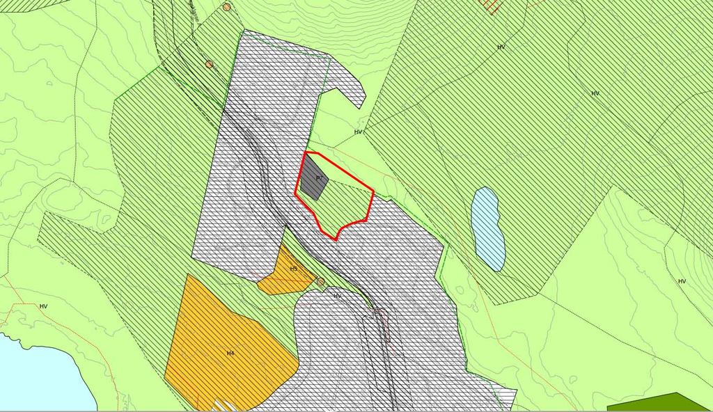 Utsnitt av kommuneplanen Aktuelt byggeområde for fritidsboliger/hytter markert med pil. I kommunedelplan for Beitostølen er det definert ei Fjellgrense (Markagrensa).