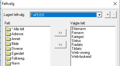 6. Trykk F3 endre og skriv inn brukernavnet i feltet «Web-brukerid» samt sett J i feltet «Web-visning» 7. Den ansatte vil dukke opp som bruker i efeide kl. 19 påfølgende kveld. 2.