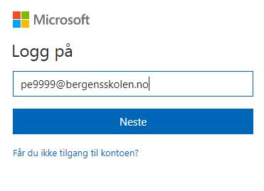 5. Pålogging til Microsoft tjenester (Office 365) Logg deg på her: https://portal.office.