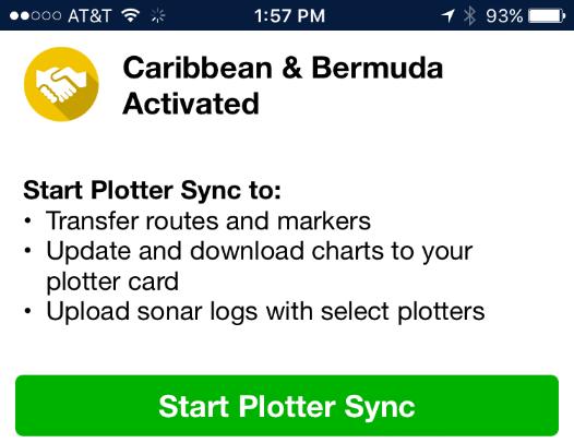 Plotter Sync Funksjoner Du kan nå gjøre følgende med din Navionics Boating App sammen med MFD: - Aktivere nye brikker eller kjøpe kartoppdateringer.