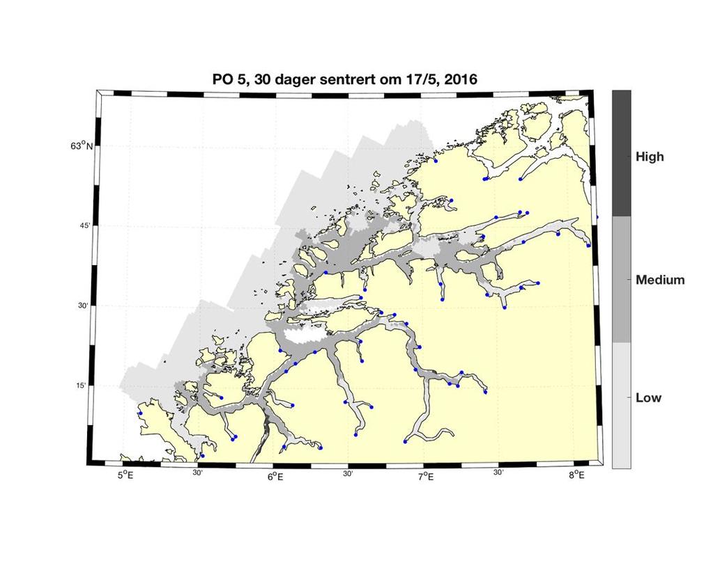 3 Resultat 2016 3.5 (2016) PO 5: Stadt til Hustadvika I dette produksjonsområdet vandrer hovedvekten av smolten ut rundt midten av mai.