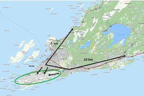 3.2.6 Byutvikling Flytting av lufthavnen gir et strt ptensiale fr byutvikling fr Bdø i et svært langt tidsperspektiv.