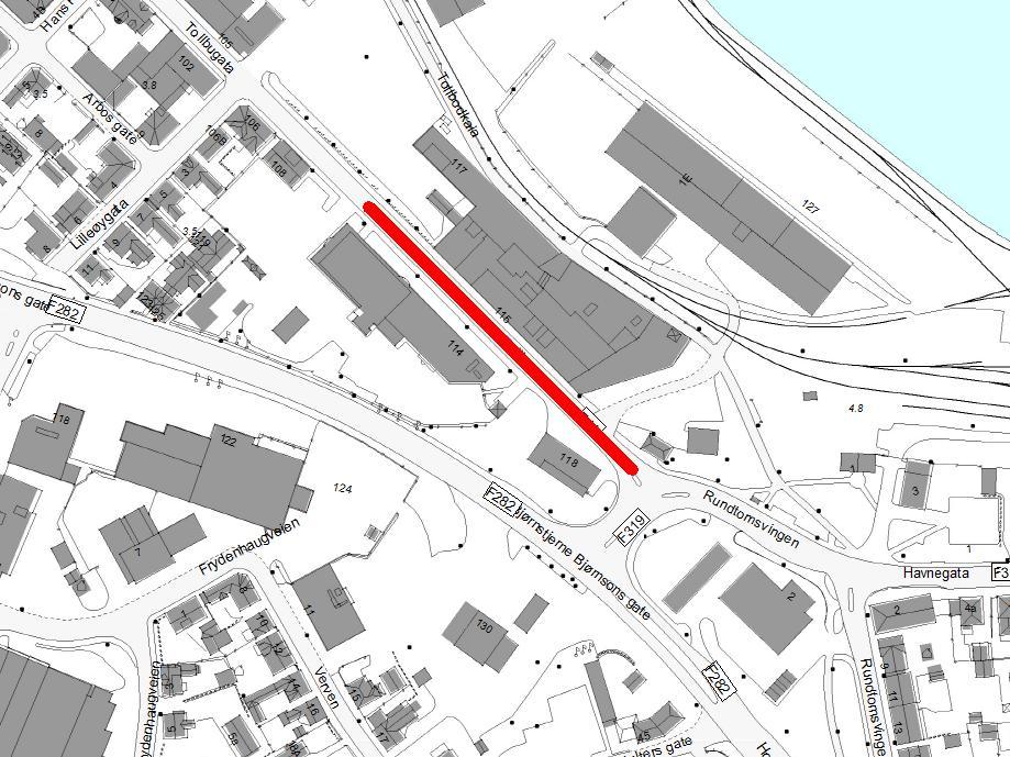 Tordenskiolds gate Rundtom forslag til straksløsning 2 felt i Tordenskiolds gate inn mot krysset Minirundkjøring i kryss