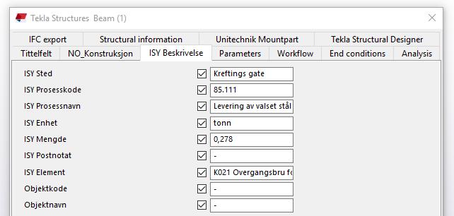 o Objekter som IKKE har Property set ISY Beskrivelse på seg tar vi ikke med i importen til ISY Beskrivelse ved bruk av prosess.ifcc (config filen).