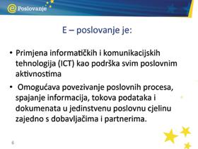 PriruËnik za trenere Definicije e-poslovanje i e-trgovina Pojmovi e-poslovanja i e-trgovine katkad se koriste kao istoznačnice.