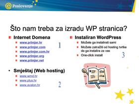 Velik broj priključaka nudi i velike mogućnosti izbora. Što nam je potrebno za izradu WP stranice? Internetska domena: www.primjer.hr www.primjer.com www.