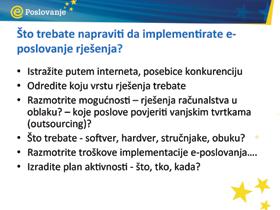 PriruËnik za trenere 7.3. Što vam je potrebno za implementaciju e-poslovanja?