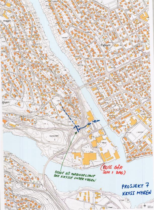 3.8 Element 7: Fv. Ringveg Skien nord Element Prosjektnavn 7 Fv. Ringveg Skien nord (Århusbrua). Planlagt veg er totalt 5410 m lang, hvorav 2,2 km tunnel under Gulset.