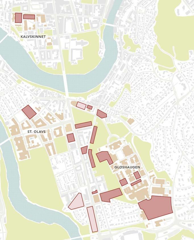 Byggeområder utredet av NTNU Samla potensiale nær 300.