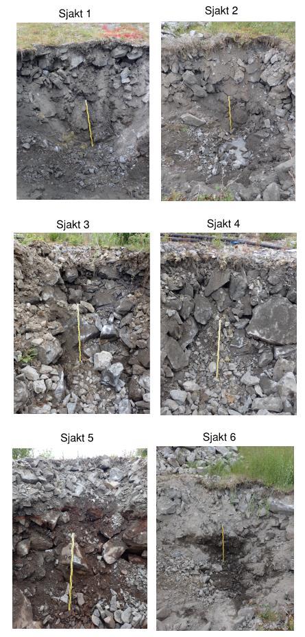 15/23 Figur 11 Bilde av sjakt 1 til 6.