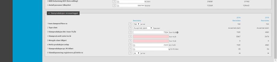 Registrering av energidata Det siste skjema med data for renseanlegget gjelder energidata, forbruk, produksjon og salg av energi i kwh.