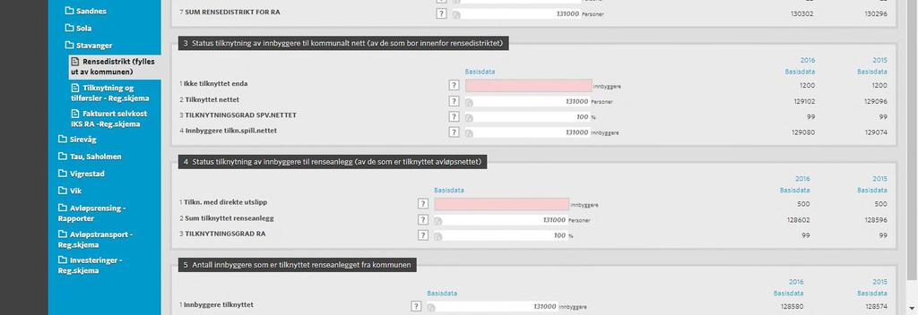 Ved importen av data fra Miljødirektoratet importeres tallet for tilknytning som kommunen har registrert i felt 1.