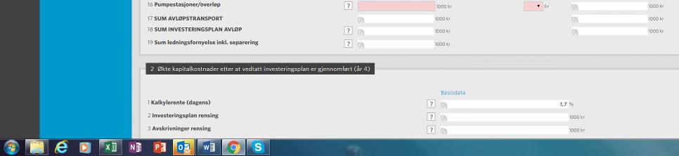 Ut fra dette beregnes hva kapitalkostnadene vil øke med etter at investeringene er