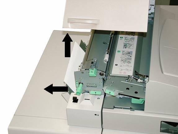 Liminnbinder Problemløsning for innbinder Papirstopp vises både i brukergrensesnittet på skriveren og på innbinderens kontrollpanel.