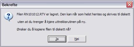 Dersom du ikke har en diskett tilgjengelig, kan du kopiere regningskortene til diskett ved en senere anledning. 15.