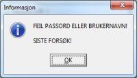 2 Innlogging i System X Skriv inn ditt brukernavn, trykk Tabulator for å gå til passordfeltet, og skriv inn ditt passord. Trykk Enter for å logge inn.