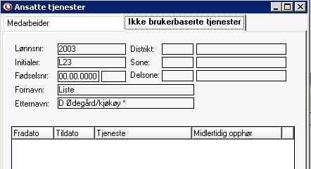 Klikk på skillekortet Ikke brukerbaserte tjenester. Klikk på ikonet Ny rad.