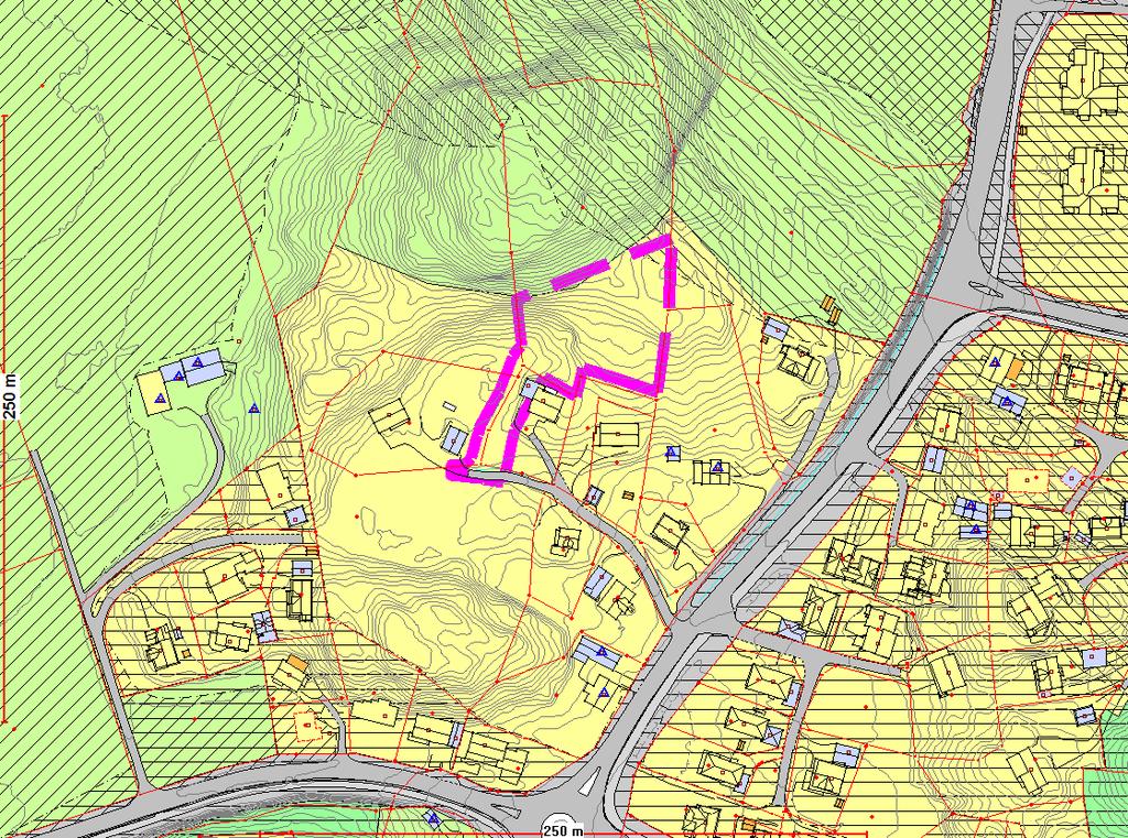 Dagens situasjon og planstatus: Gjeldende planstatus for Anderåsen er kommuneplanens arealdel hvor de sydligste deler er bebygd og avsatt til eksisterende boligbebyggelse.