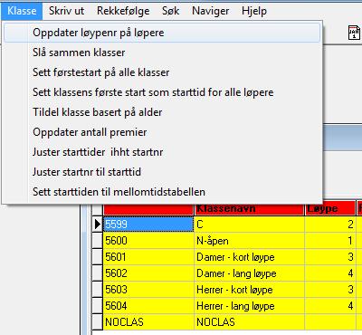 Etter eventuelle korrigering i valg av løyper