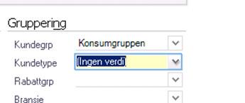 Kundetype Kundetype og rabattgruppe bruker