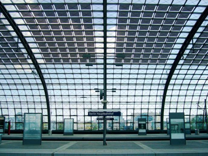 Skisse fra Snøhetta, Solceller som tett tak og vegg. Fordelen med bygningsintegrerte solceller er at de kan gi et bedre arkitektonisk preg.