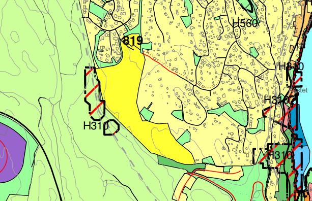 KJELLERÅSEN 5 (15) Området er avsatt til fremtidig boligbebyggelse i gjeldene kommuneplan (Figur 2). Figur 2: Utsnitt f ra gjeldende kommuneplan.