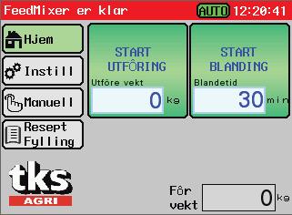 Trykk AKTIVER FEEDMIXER og hold inne i 3 sekunder, og Hjemskjermen kommer til syne. Bilde 4 3.2 