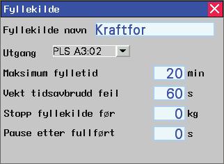 Bilde 23 Maksimum fylletid Angir hvor lenge fyllekilden skal være aktiv før den avslutter og går videre til neste fyllekilde.