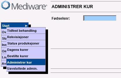 1 / 9 Klikk Start i menyen til venstre og klikk deretter Administrer kur. Fra versjon 4.7.4 er begrepet «Timebok» endret til «Tidfest behandling». a a. Tast eller skann inn pasientens fødselsnummer.