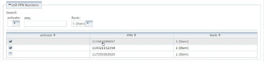 Serienummeradministrasjon > rediger PPN-nummer (legg til PPN-nummer) I PPN-nummer rammen kan du redigere følgende felter (felter med en *(stjerne) er obligatoriske).