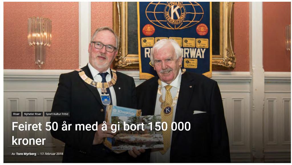 Storstilt gave fra 50-års jubilanten KC Risør.