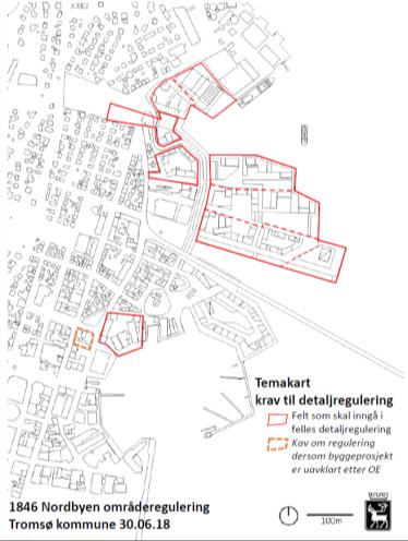 Framtidsbilde - rammer i ny plan, Tromsø kommune 30.06.18. Vervet er ikke med i planforslaget, men vises i illustrajonene.