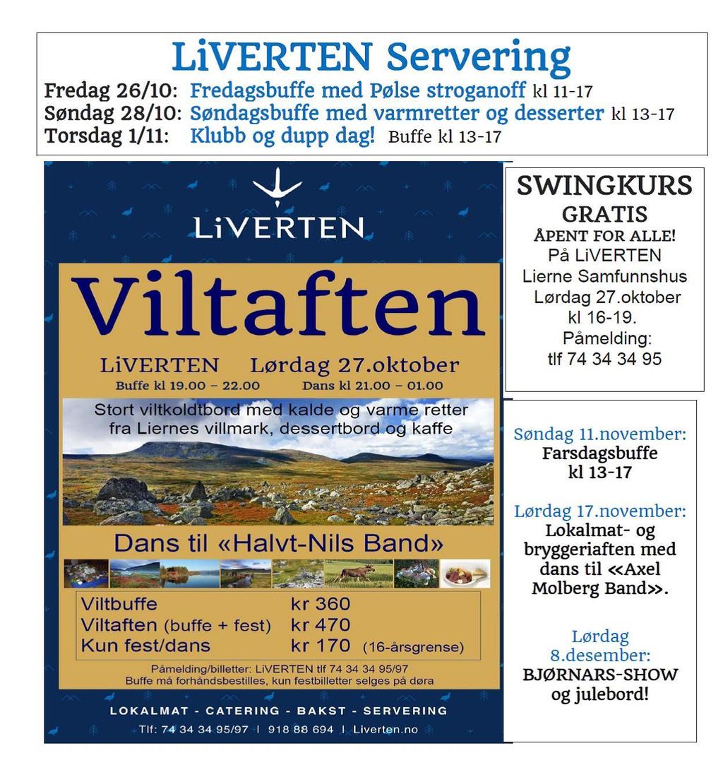 DIVERSE Lierne skal være en kommune der folk trives og vil bo side 8 MEDIYOGA - YOGA VED STRESS OG UTBRENTHET Oppstart 01.11. - t.o.m. 29.11., hver torsdag i 5 uker.