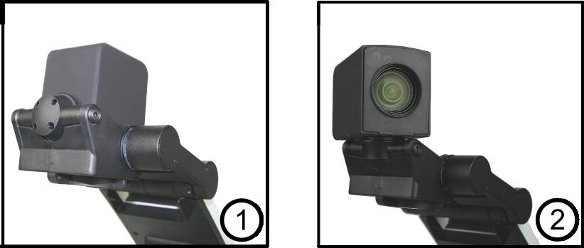 7.4 Kamera Kameraet har to moduser. Lesemodus og avstandsmodus. Vri kameraet for å veksle fra lesemodus (1) til avstandsmodus (2).