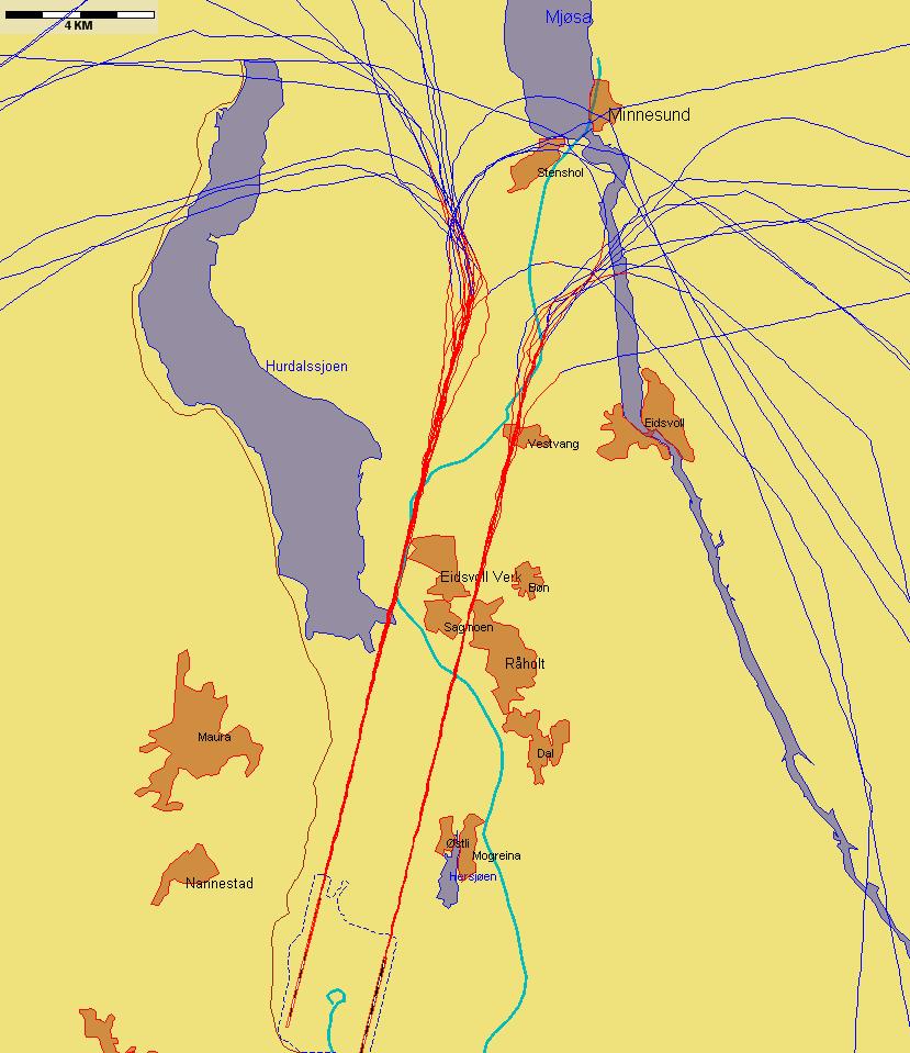 Jetflylandinger fra nord med sen tilslutning til ILS-glidebanen Figur 7.