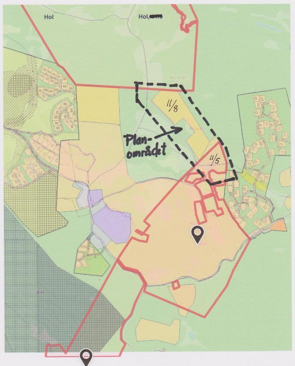 2.2 Overordna planer Planområdet er i Hol kommuneplan, kommuneplanens arealdel 2014-25, godkjent som byggeområde for fritidsbebyggelse (område 43).