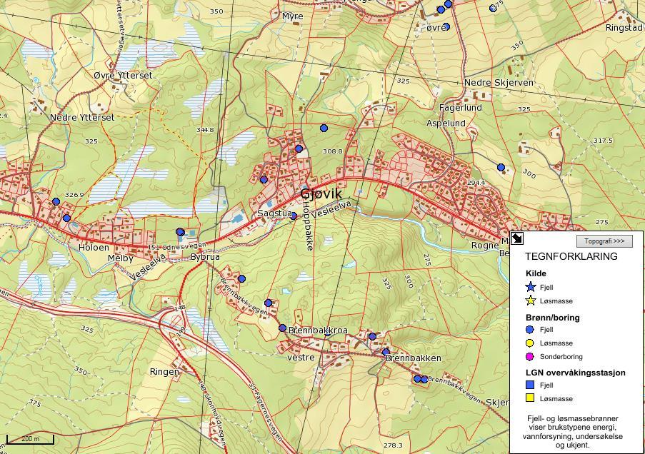 3.3 Grunnvann NOTAT I nasjonal database for grunnvann er det registret noen få eldre borebrønner i planområdet.