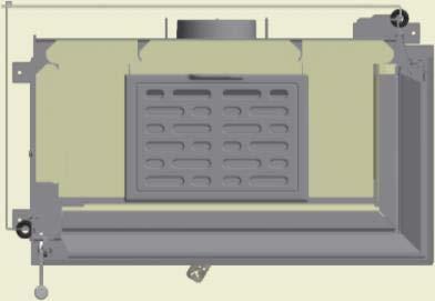 INNBYGGING I BRENNBART MATERIALE MED BRANNMUR Innbygging av Scan 5003 FR/FL med strålingsskjoldet mot brennbar vegg beskyttet av brannmur. Brennbart materiale Brannmur, f.eks.