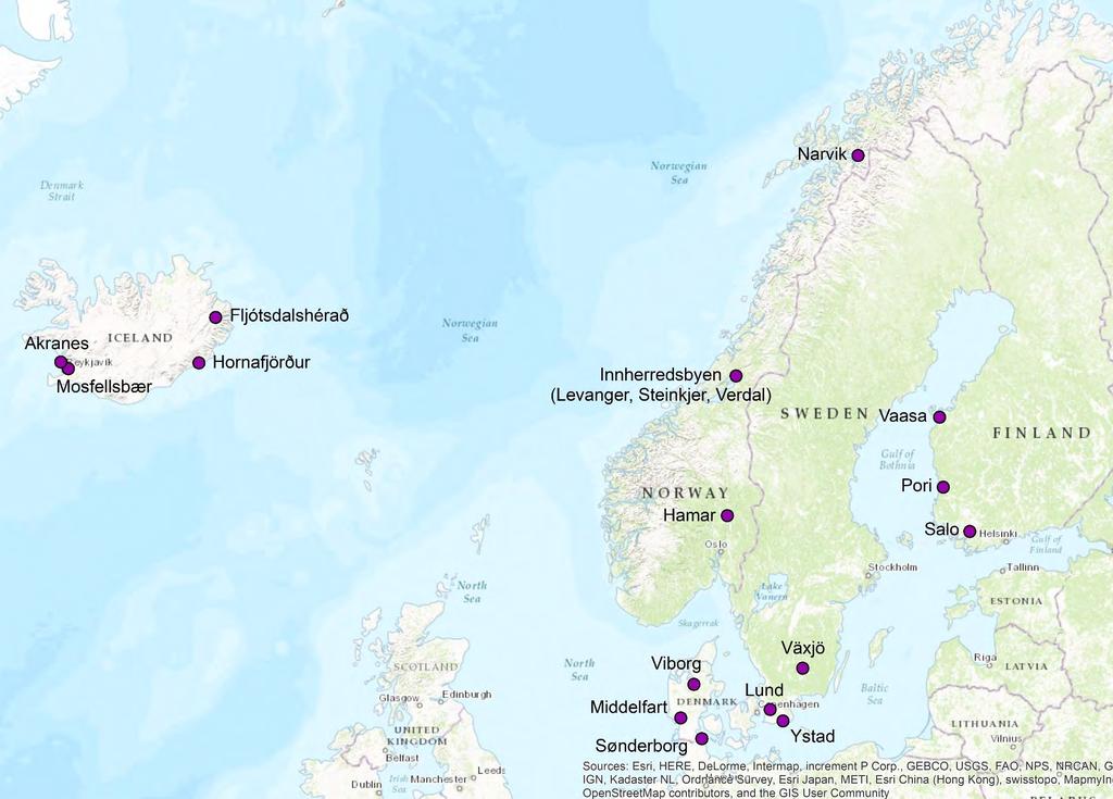 Deltakere Danmark Sønderborg Middelfart Viborg Finland Pori Salo Vaasa Sverige Växjö Lund