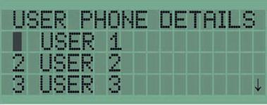 Detaljer om brukertelefon Detaljer om brukertelefon gjør at du kan angi opptil seks brukernavn med telefonnummer og varslingstype som hver enkelt bruker skal motta.