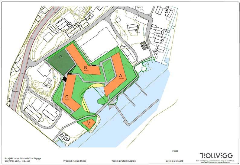 INNLEDNING 1.1 Bakgrunn for planforslaget Tiltakshaver er Blom-Bakke Brygge AS. Området som ønskes tatt opp til regulering er eiendommene der Blom Møbler holder til, på gnr./bnr.