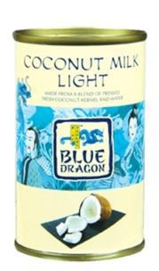 Blue Dragon Coconut milk light 88 kcal 7 g fett Kokosmelk har en rekke anvendelsesområder. Asias fløte.